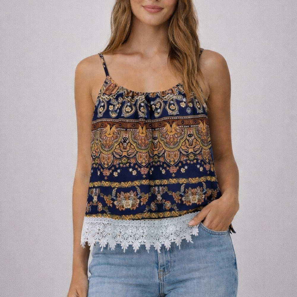 🤎 PacSun {LA Hearts} High Neck Open Back Cami